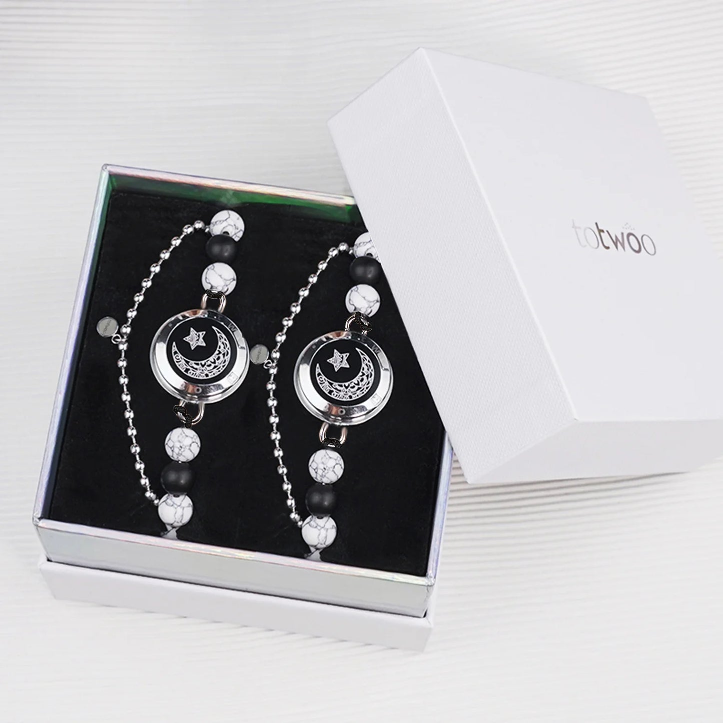 Moon and Moon Touch bracelets with matching beads