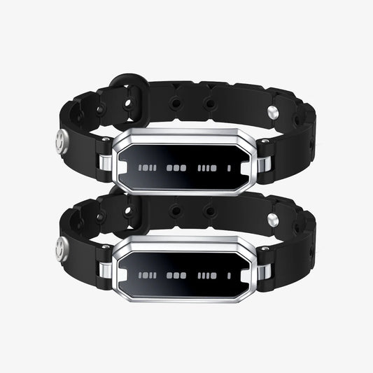 Morse Love Touch Silicone Bracelet (Black & Black)