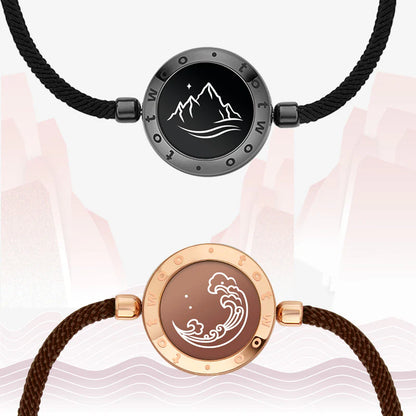 Mountain & Sea Touch Bracelets  (Milan Rope Edition — Black + Rose Gold)