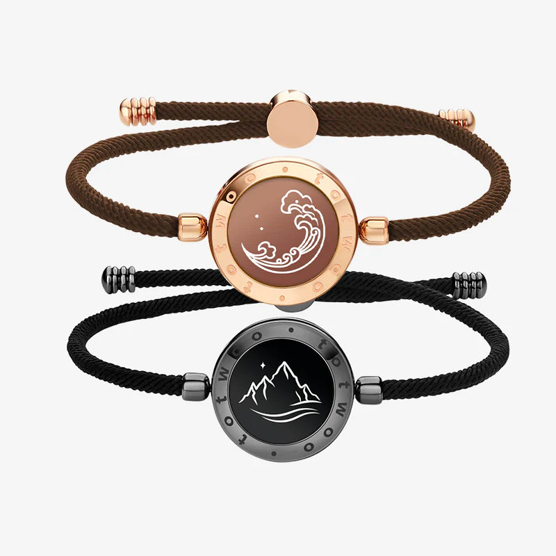 Mountain & Sea Touch Bracelets  (Milan Rope Edition — Black + Rose Gold)