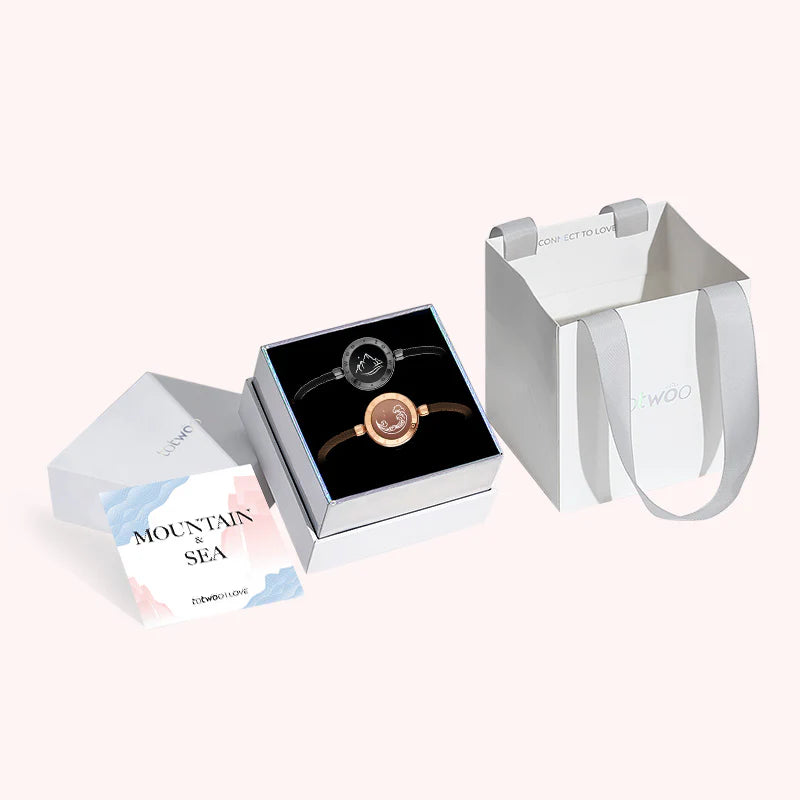 Mountain & Sea Touch Bracelets  (Milan Rope Edition — Black + Rose Gold)