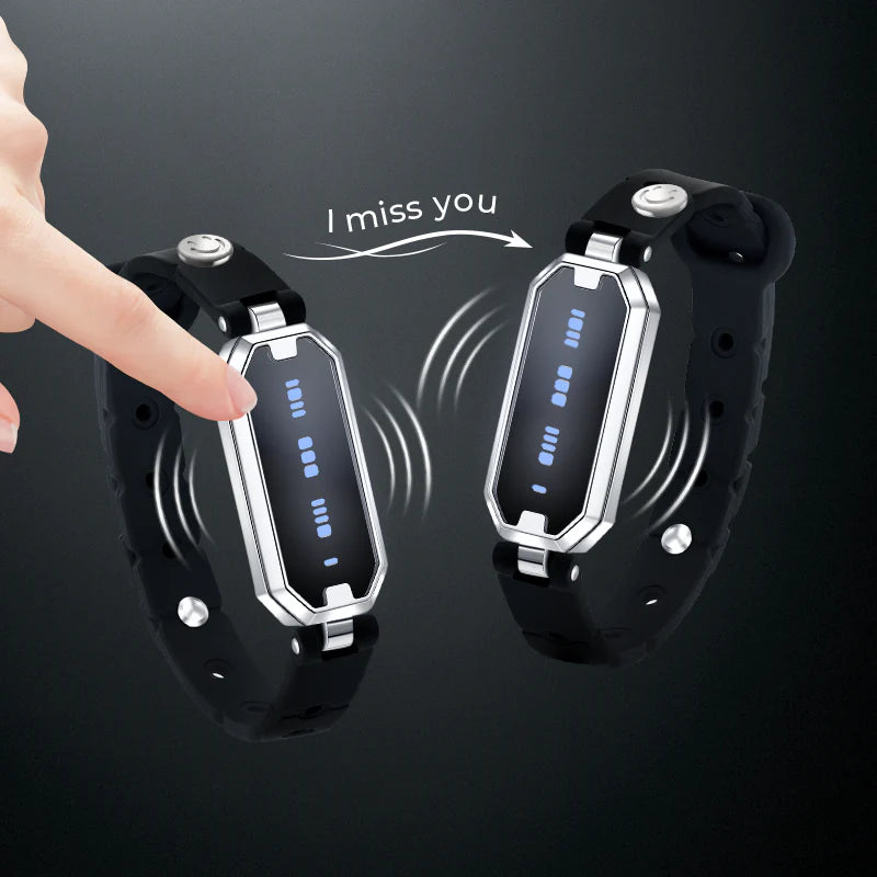 Morse Love Touch Silicone Bracelet (Black & Black)