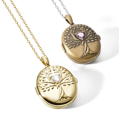 Tree of Life AI Smart Locket (Vintage/Amethyst)